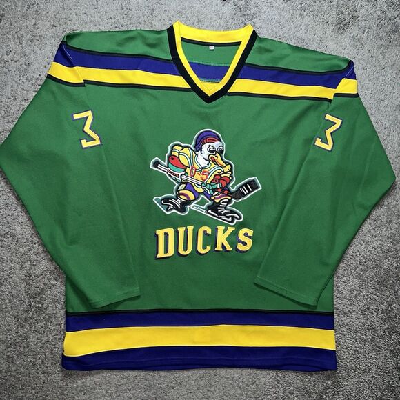 Headgear Other - Mighty Ducks Jersey Mens 2XL Greg Goldberg #33 Big Logo Embroidered Stitched D5